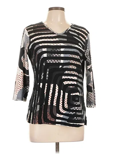 Pre-owned Parsley & Sage 3/4 Sleeve Top Black V-neck Tops