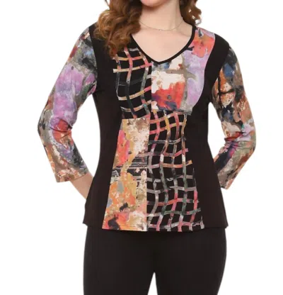 Parsley & Sage Bobbi Cutwork Top In Multi Color