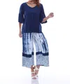 Parsley & Sage Bohemian Top In Indigo In Multi