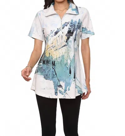 Parsley & Sage Brody Short Sleeve Tunic In White