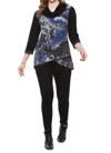 Parsley & Sage Carnie Cowl Tunic Sweater In Blue In Blue