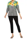 Parsley & Sage Daffodil V-neck Top In Grey In Gray