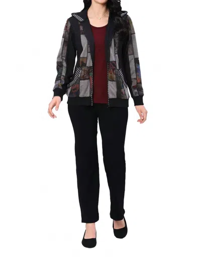 Parsley & Sage Diane Long Sleeve Hoodie In Grey In Multi