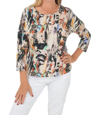 Parsley & Sage Dolman Sleeve Knit Top In Multi