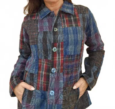 PARSLEY & SAGE ELOISE REVERSIBLE JACKET IN BLUE MULTI