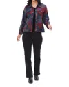 Parsley & Sage Frankie Long Sleeve Collar Jacket In Colorful Multi Print In Multi