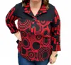 Parsley & Sage Hilda 3/4 Sleeve Top In Red In Red