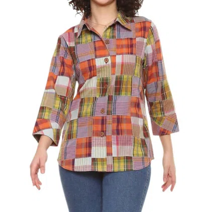 Parsley & Sage Jane Shirt In Orange Multi