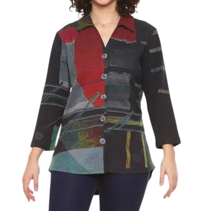 Parsley & Sage Koko Shirt In Black Multi