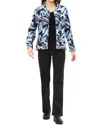 Parsley & Sage Kylie Button Front Jacket In Navy Leaf In Multi