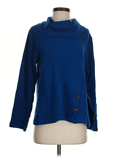 Pre-owned Parsley & Sage Long Sleeve Top Blue Cowl Neck Tops
