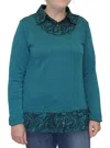 Parsley & Sage Lucy Reversible Layered Top In Teal In Blue