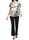 Parsley & Sage Lucy Short Sleeve Top In Multi In Multi