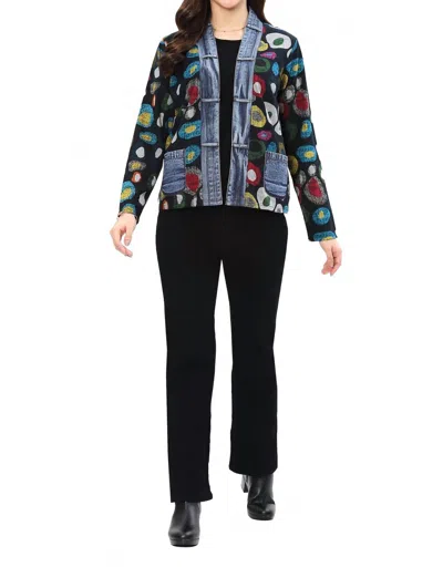 Parsley & Sage Onyx Open Front Jacket In Multi
