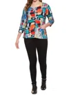 Parsley & Sage Orly Long Sleeve Top In Multi Color In Multi