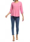 Parsley & Sage Pauline Scoop Neck Top In Pink In Pink