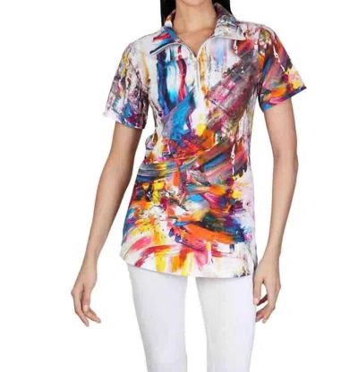 Parsley & Sage Ruby Zippered Top In Multi