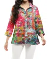 Parsley & Sage Starla Button Up Shirt In Multi In Multi