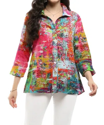 Parsley & Sage Starla Button Up Shirt In Multi