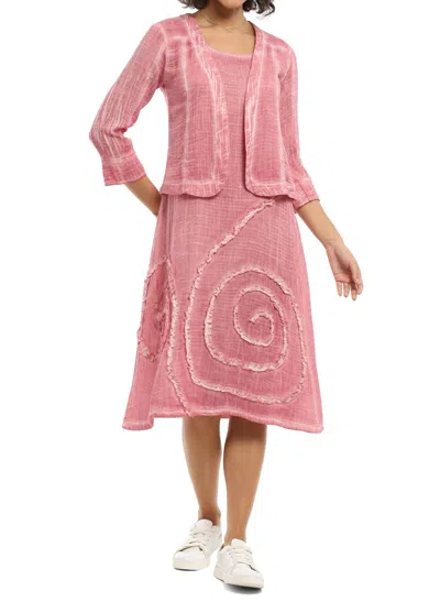 Parsley & Sage Tatum Shrug-dress Set In Rose In Multi
