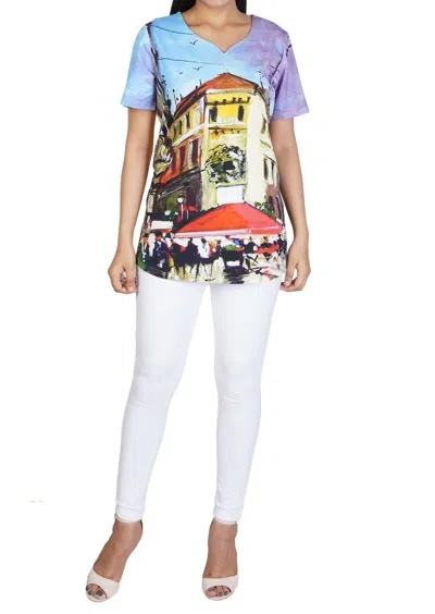 Parsley & Sage Venice Impressionist Top In Multi
