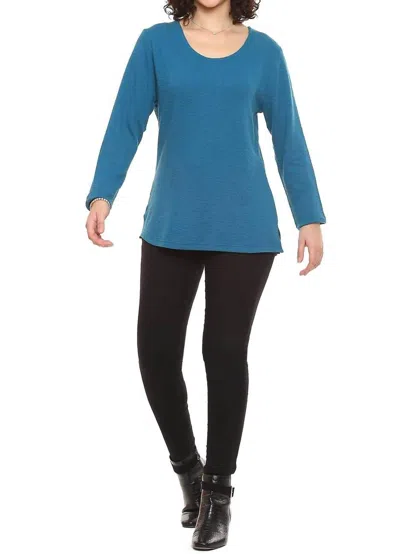 Parsley & Sage Wanda Long Sleeve Top In Indigo In Blue