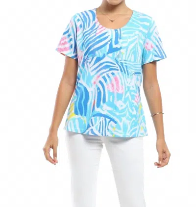 Parsley & Sage Wendy Short Sleeve Top In Multicolor