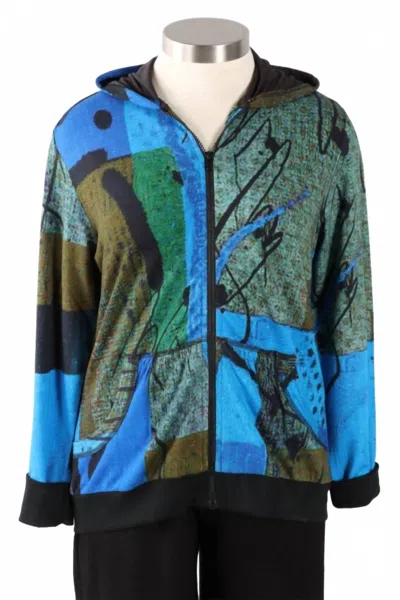 Parsley & Sage Women's Andrea Hoodie Jacket In Multi In Green
