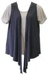 Parsley & Sage Women's Convertible Button Vest In Black In Black