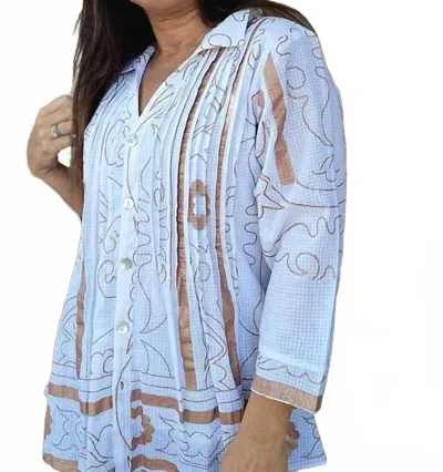 Parsley & Sage Women's Tunic Top In Copper In Blue