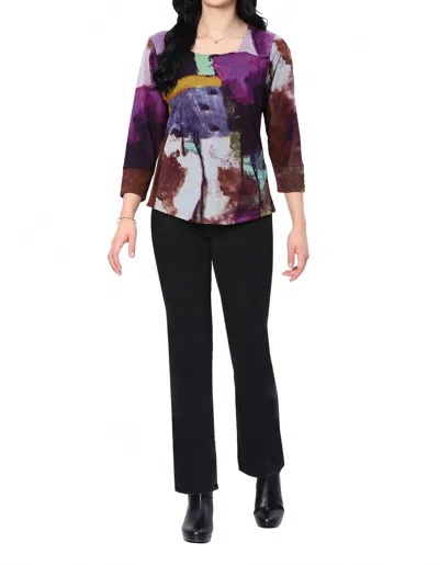 Parsley & Sage Zahara Square Neck Top In Multi