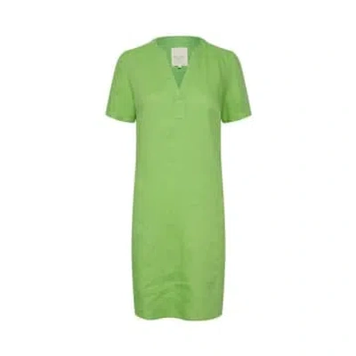 Part Two Aminase Linen Dress Grass Green