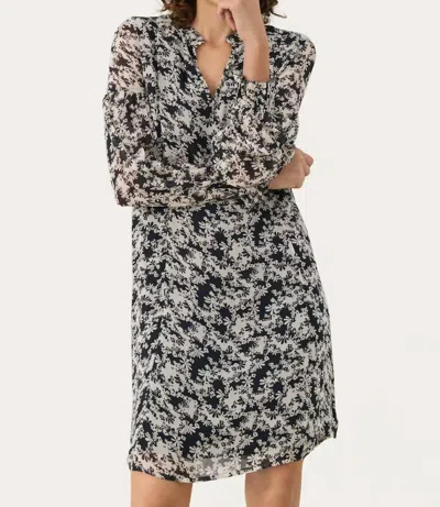 Part Two Botella Dress In Dark Navy Contrast In Multi