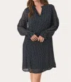 Part Two Botella Dress In Navy Dot In Multi