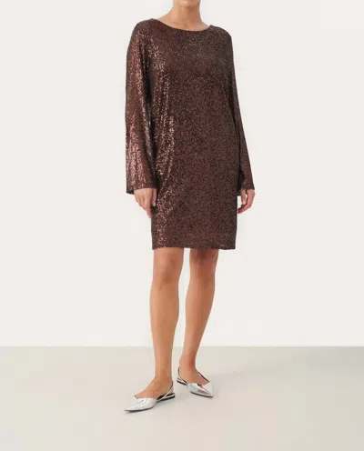 Part Two Darleen Sequined Dress In Brown