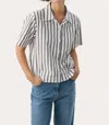 Part Two Gefion Shirt In Dark Navy Stripe In Multi