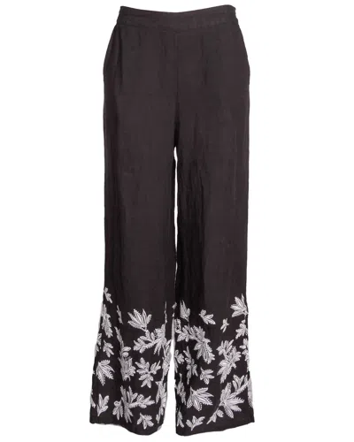 Part Two Getika Embroidered Pant In Black In Brown