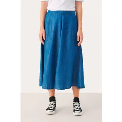 Part Two Long Cowboy Skirt In Blue