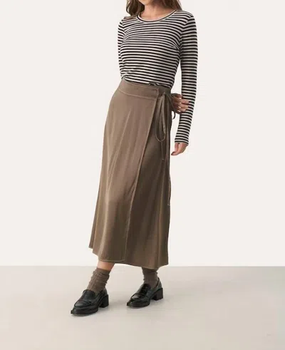 Part Two Lovelie Wrap Skirt In Walnut In Multi