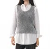 Part Two Miya Pullover Top Vest In Silver In Gray