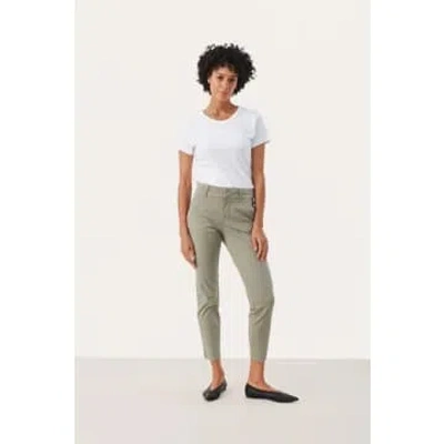 Part Two Soffys Cotton Trousers Vetiver In Green