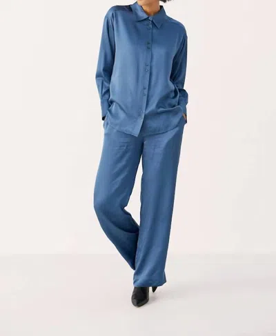 Part Two Tika Button Front Shirt In Bluefin