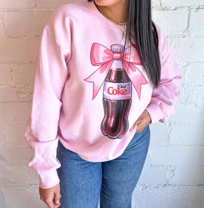 Par.tees By Party On Diet Coke Soda Bottle Sweatshirt In Light Pink