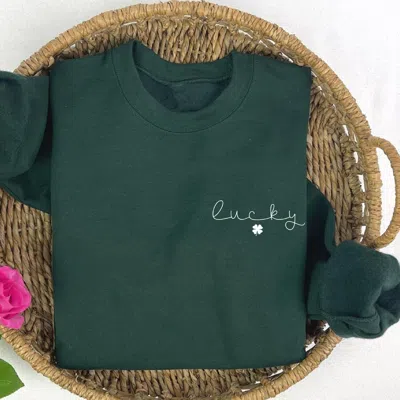 Par.tees By Party On Women's St. Patrick's Day Lucky Sweatshirt In Dark Green