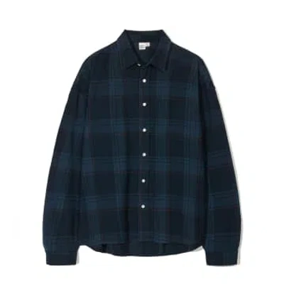Partimento Plaid Check Shirt In Navy In Blue