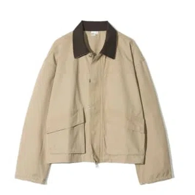 Partimento Vintage Washed Wide Work Jacket In Beige In Neturals