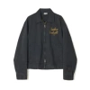 PARTIMENTO VINTAGE WASHED ZIP-UP BLOUSON IN NAVY
