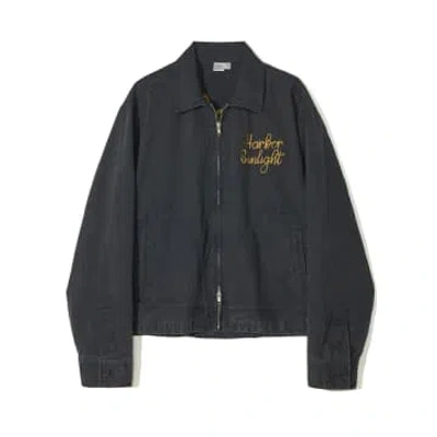Partimento Vintage Washed Zip-up Blouson In Navy In Blue