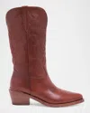 Partlow Gigi Leather Western Boots In Brown