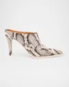 Partlow Kelley Python-embossed Western Mule Pumps In Naturale